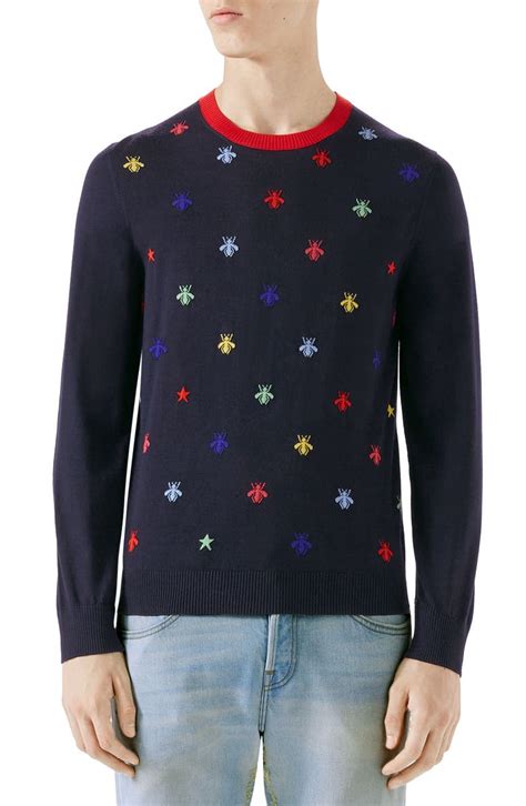 gucci sweater dresses|gucci bee embroidered sweater.